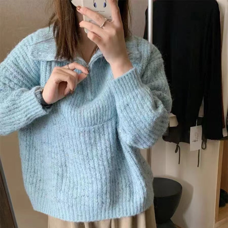 タートルネックプルオーバーセーター