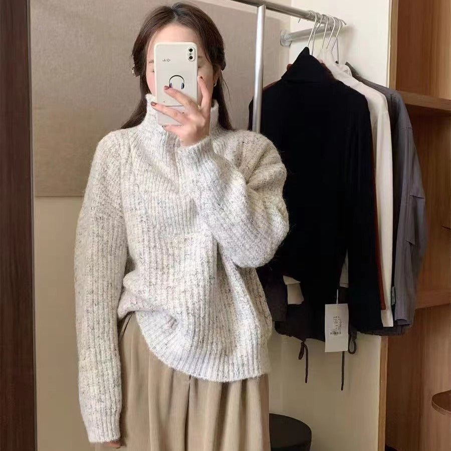 タートルネックプルオーバーセーター