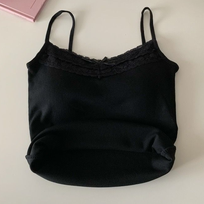 フロントリボンレースキャミソール