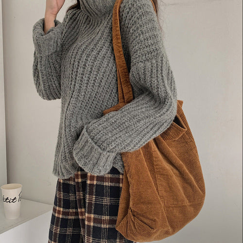 コーデュロイショルダーバッグ