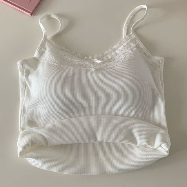フロントリボンレースキャミソール