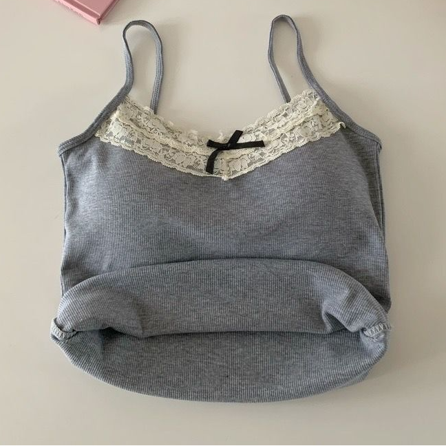 フロントリボンレースキャミソール