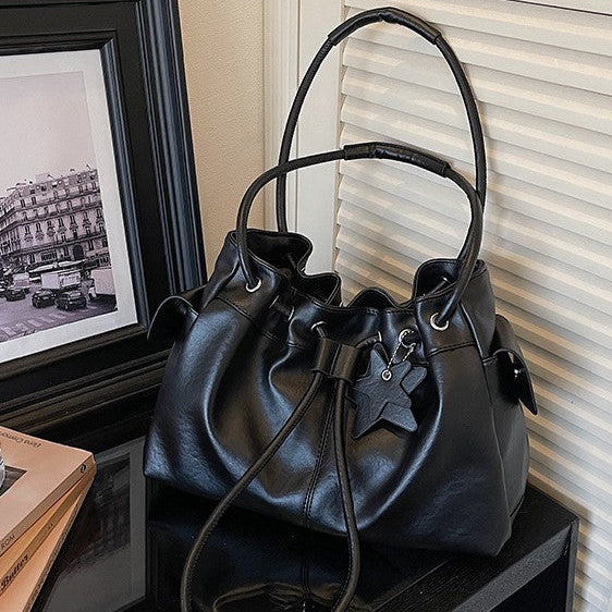 レトロ巾着トートバッグ