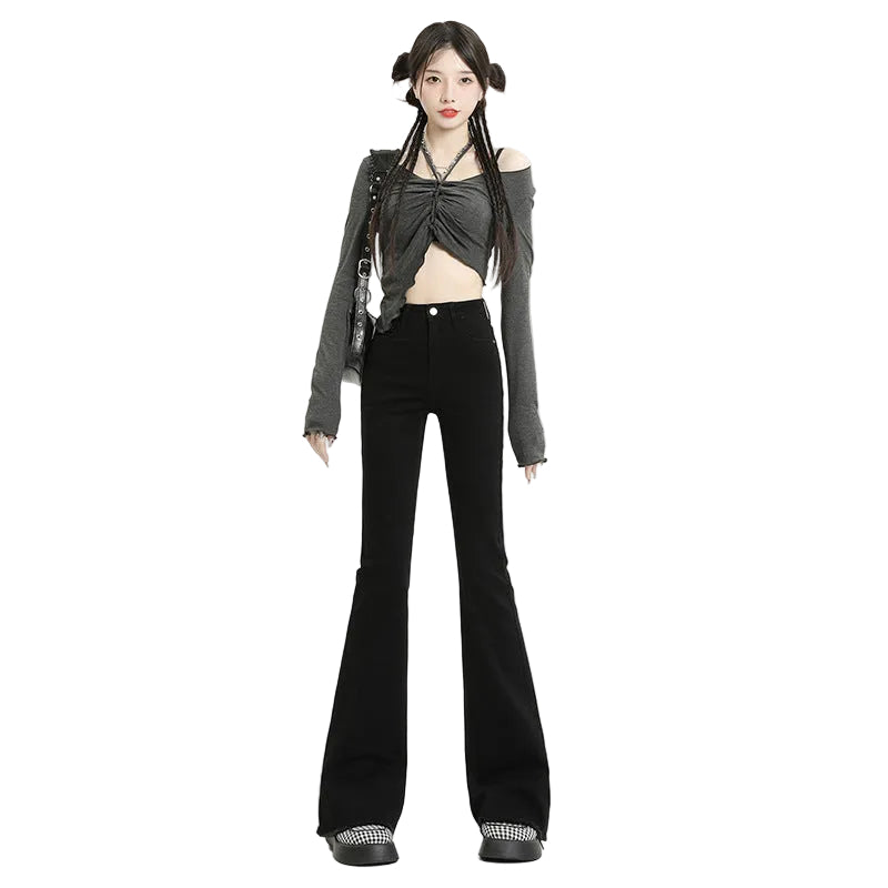 ハイウエストフレアジーンズ