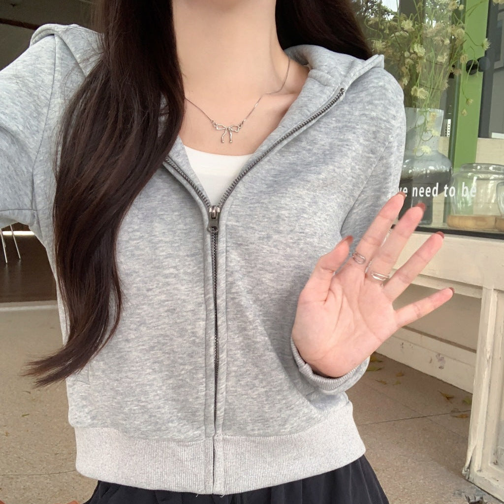 ショートジップフーディー