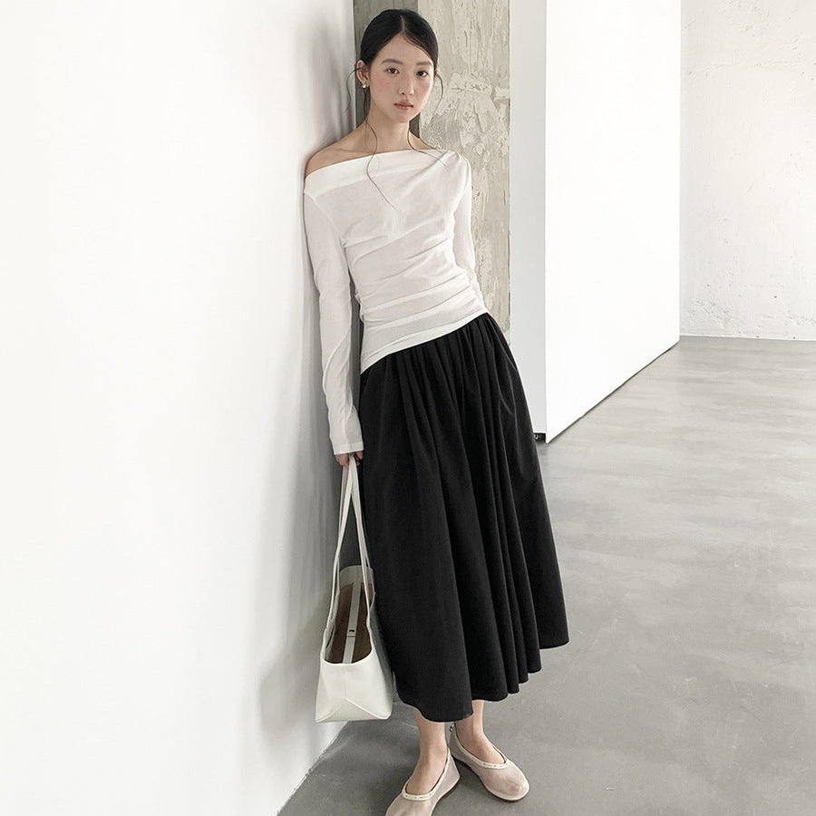 オフショルダースリムトップス