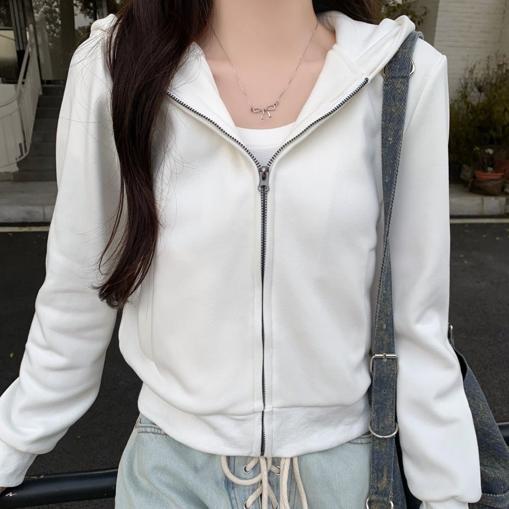 ショートジップフーディー