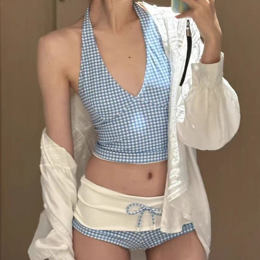 ツートンチェック柄ビキニ