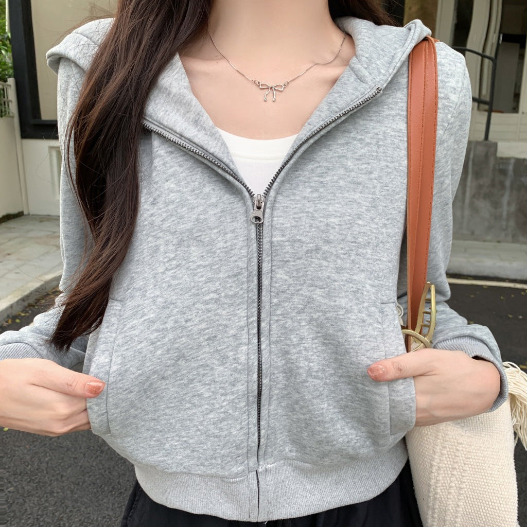 ショートジップフーディー