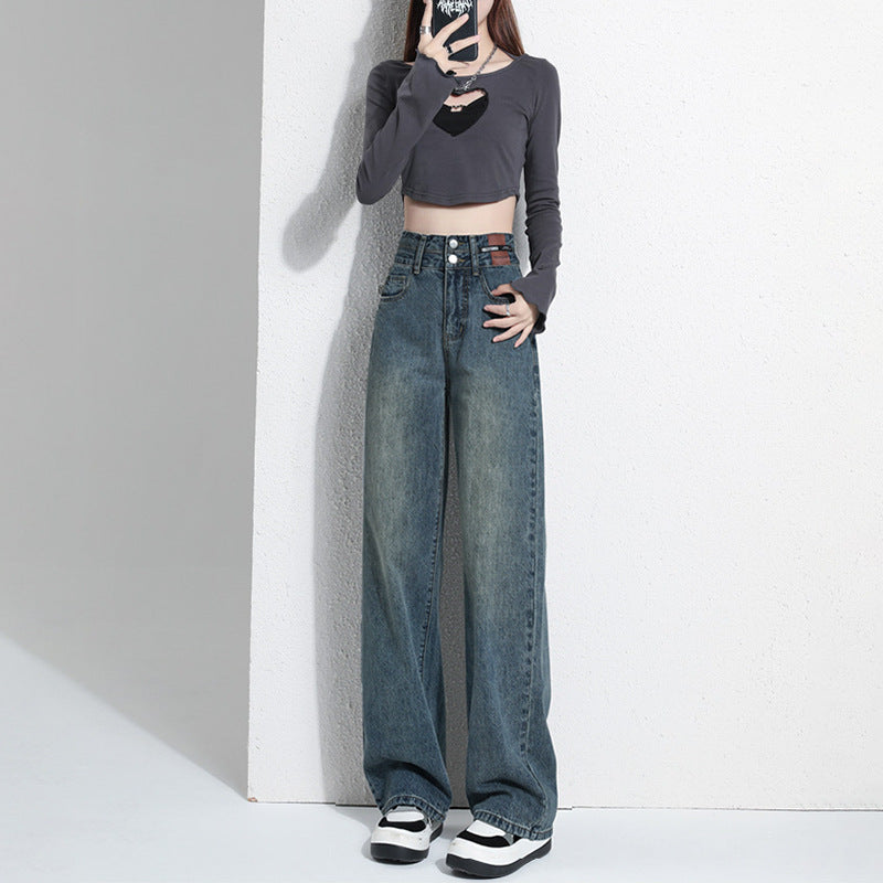 ハイウエストルーズフィットジーンズ