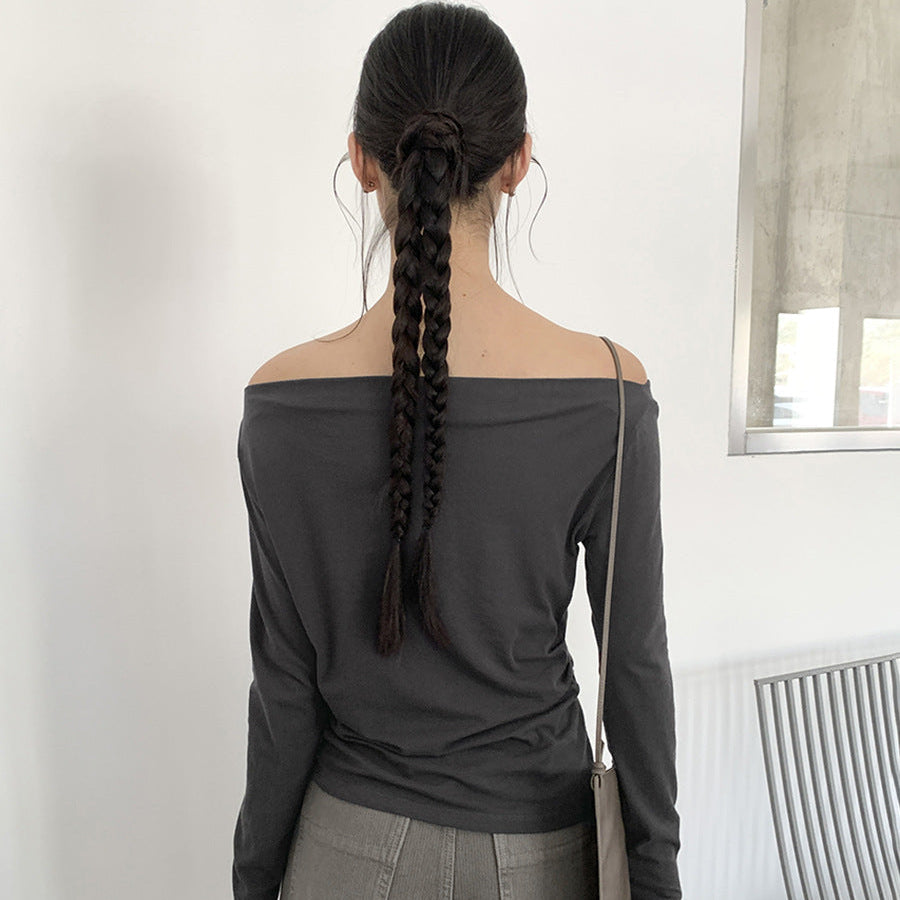 オフショルダースリムトップス